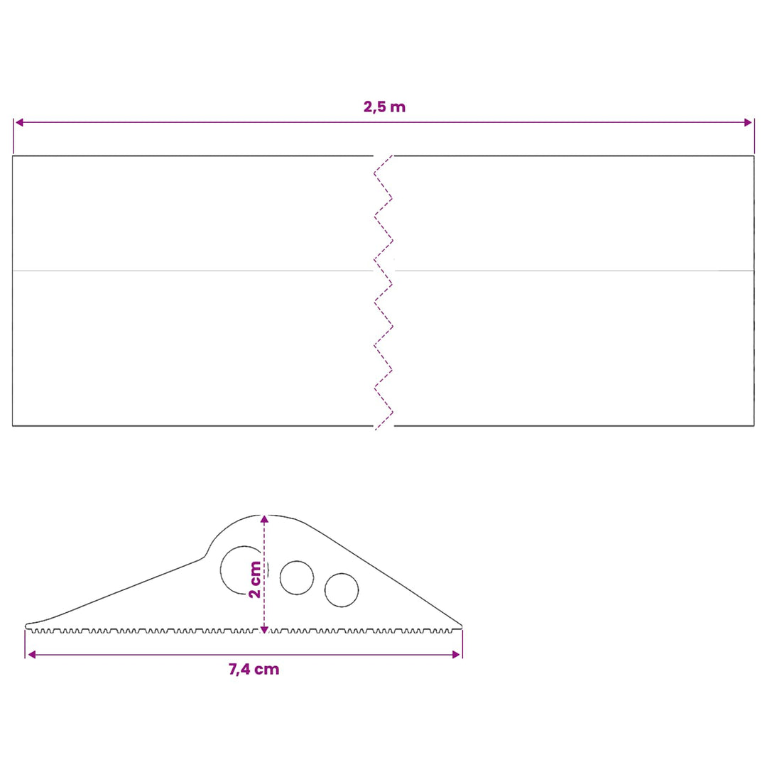 Garage Gulvforsegling Sort 74 x 20 mm 2,5 m EPDM gummi