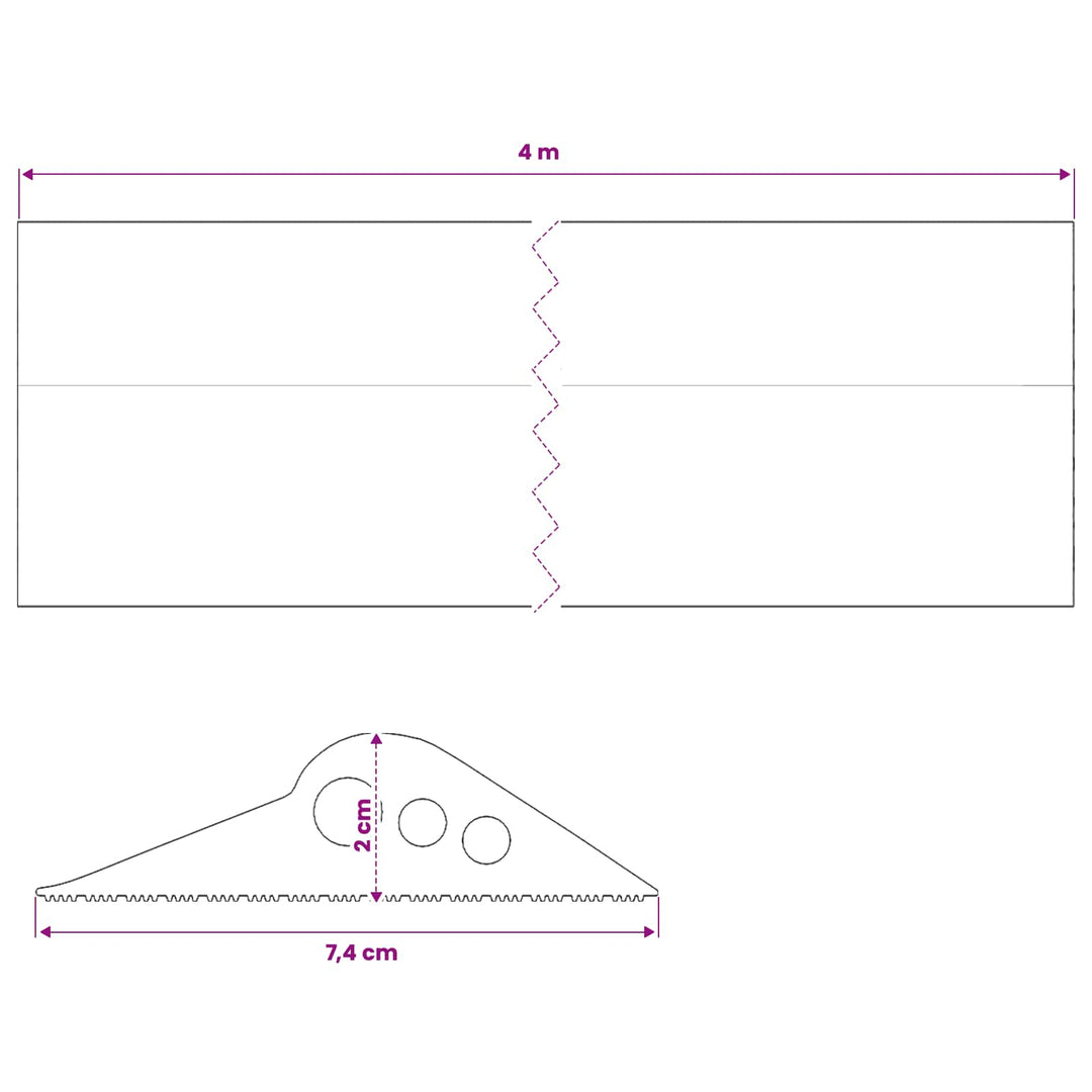 Garage Gulvforsegling Sort 74 x 20 mm 4 m EPDM gummi