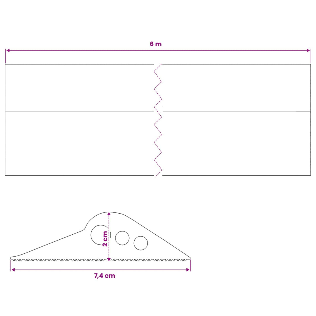 Garage Gulvforsegling Sort 74 x 20 mm 6 m EPDM gummi