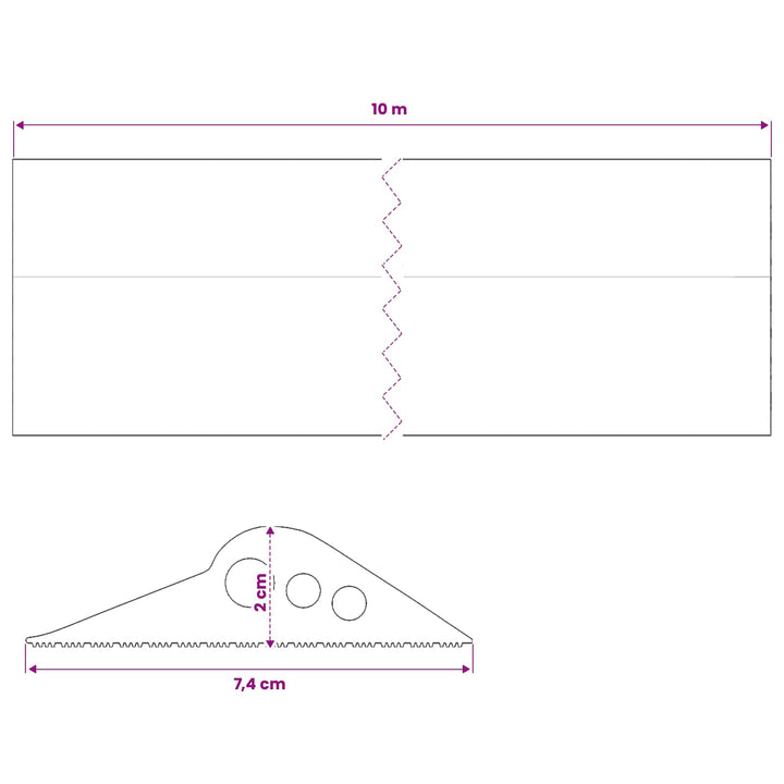 Garage Gulvforsegling Sort 74 x 20 mm 10 m EPDM gummi