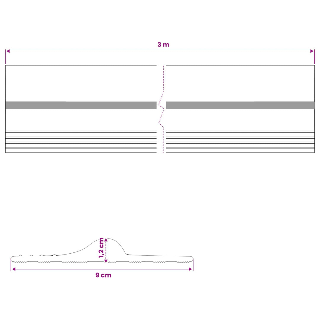 Garage Gulvforsegling Sort og Gul 12 x 90 mm 3 m PVC