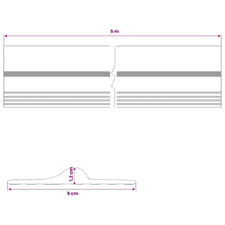 Garage Gulvforsegling Sort og Gul 12 x 90 mm 5 m PVC