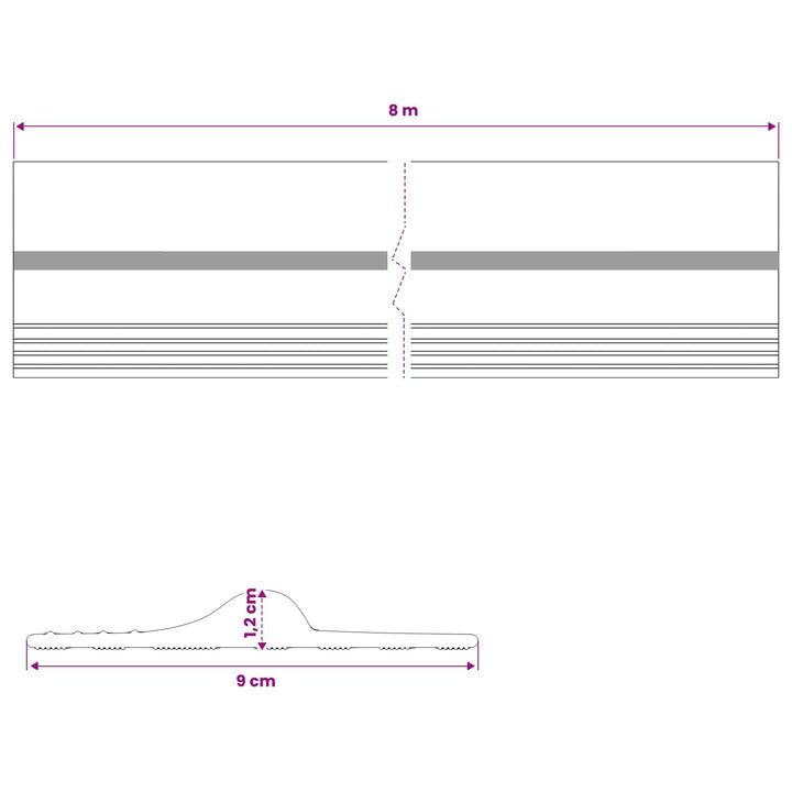 Garage Gulvforsegling Sort og Gul 12 x 90 mm 8 m PVC