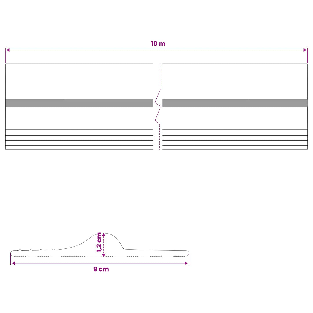 Garage Gulvforsegling Sort og Gul 12 x 90 mm 10 m PVC