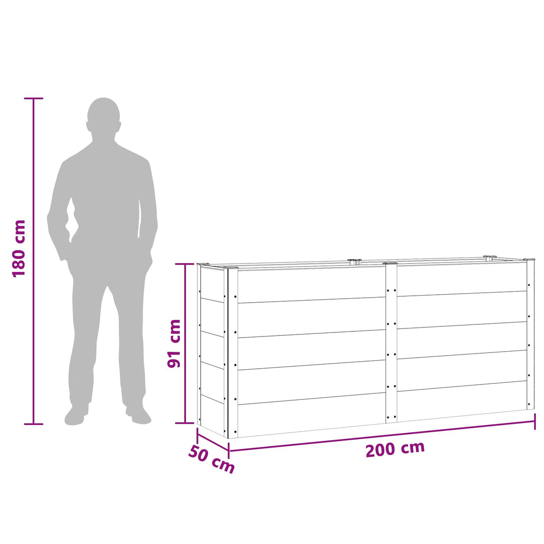 Højbed Sort 200 x 50 x 91 cm