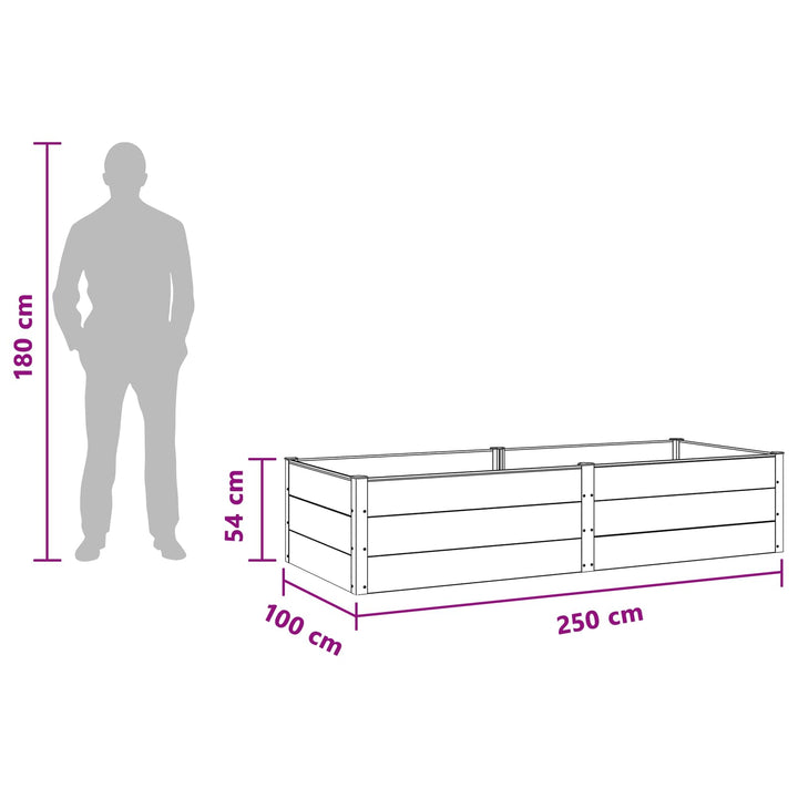 Højbed Sort 250 x 100 x 54 cm