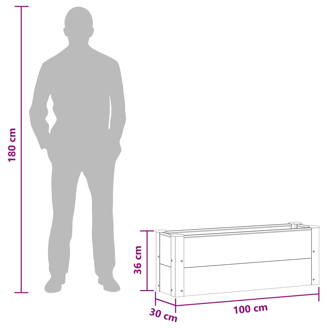 Højbed Sort 100 x 30 x 36 cm