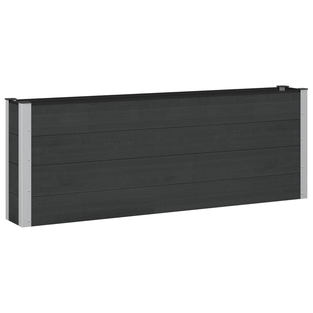 Højbed Sort 200 x 30 x 72 cm WPC og Aluminium
