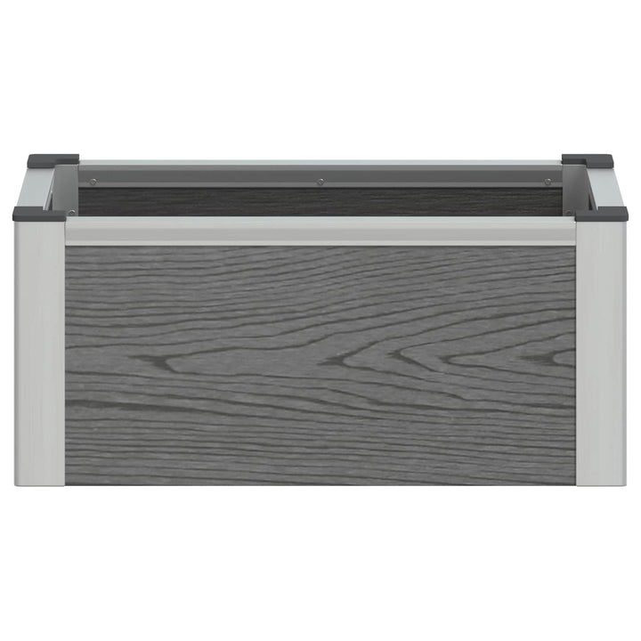 Højbed Grå 50 x 30 x 22 cm WPC og Aluminium