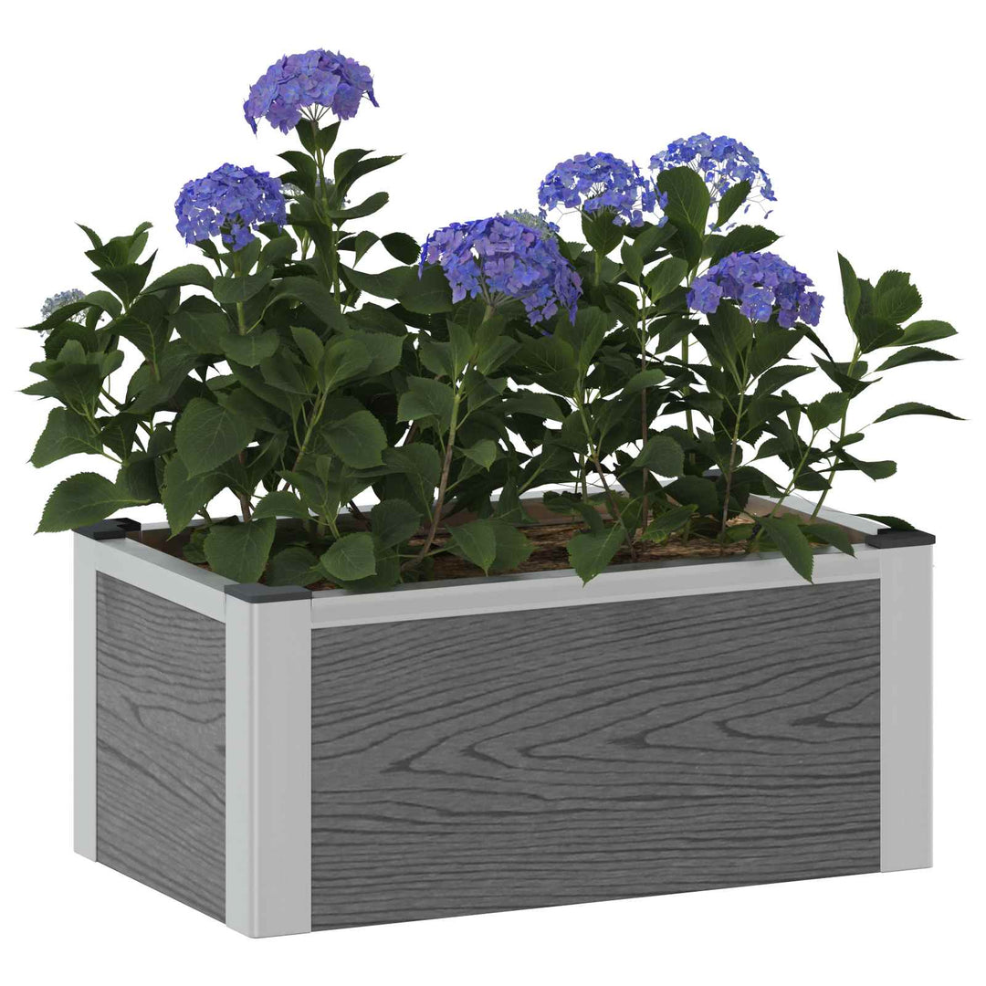 Højbed Grå 50 x 30 x 22 cm WPC og Aluminium