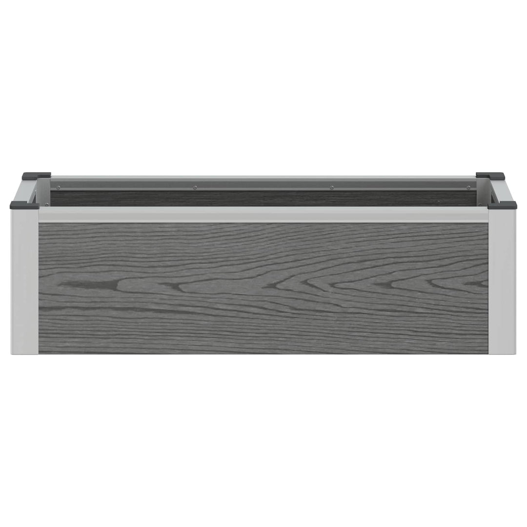 Højbed Grå 75 x 30 x 22 cm WPC og Aluminium