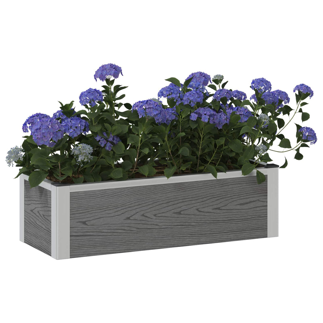 Højbed Grå 75 x 30 x 22 cm WPC og Aluminium