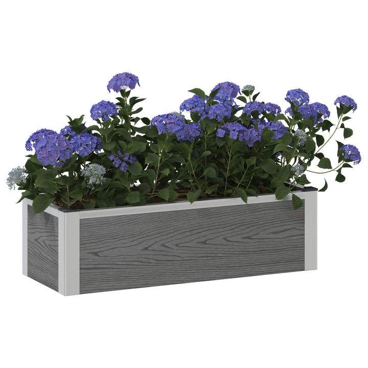 Højbed Grå 75 x 30 x 22 cm WPC og Aluminium