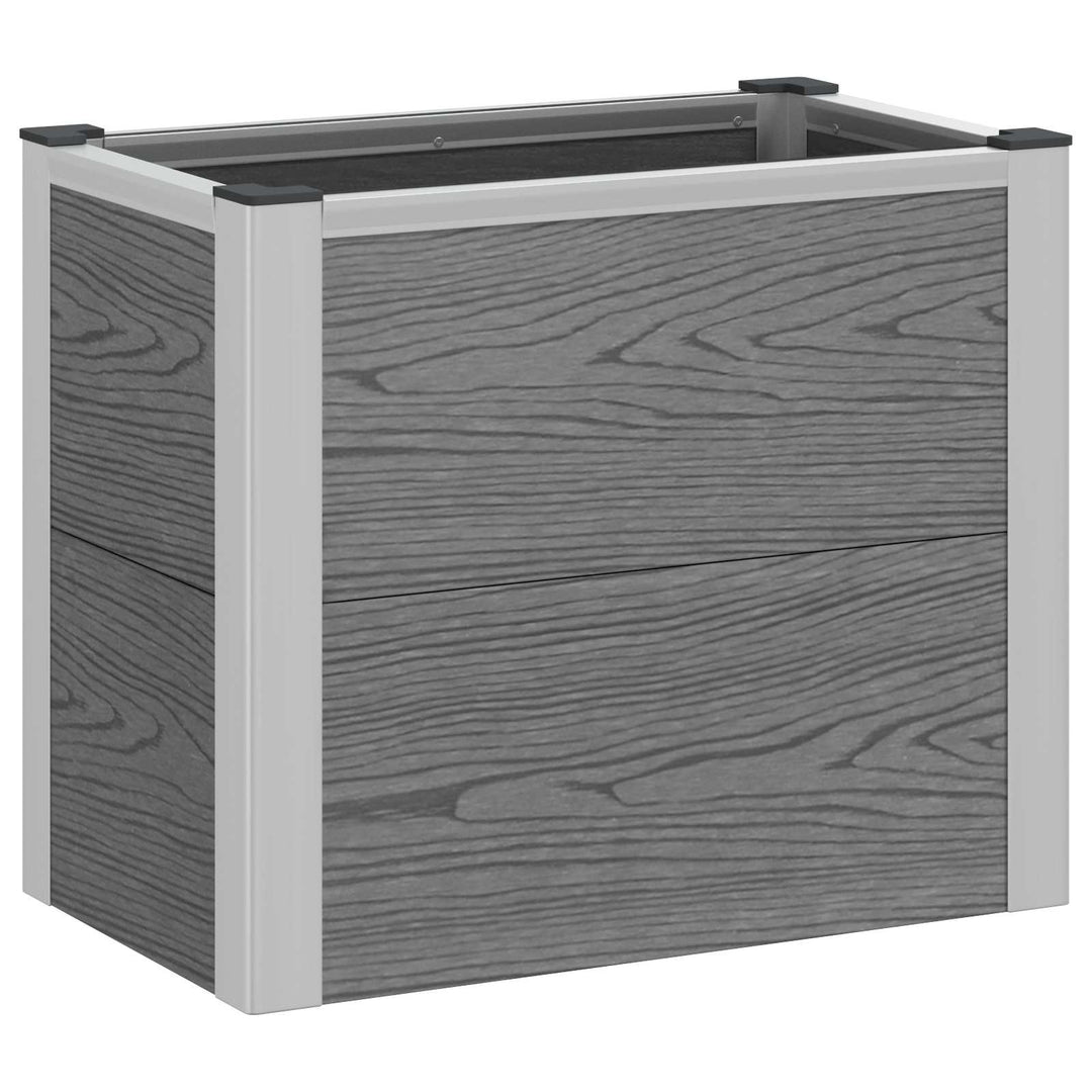 Højbed Grå 50 x 30 x 42 cm WPC og Aluminium