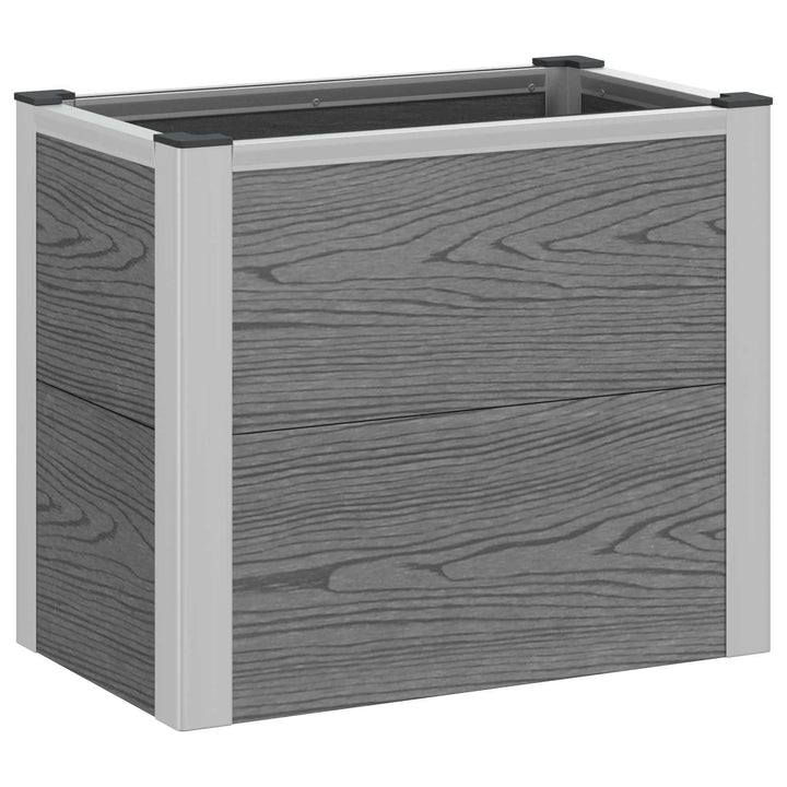 Højbed Grå 50 x 30 x 42 cm WPC og Aluminium