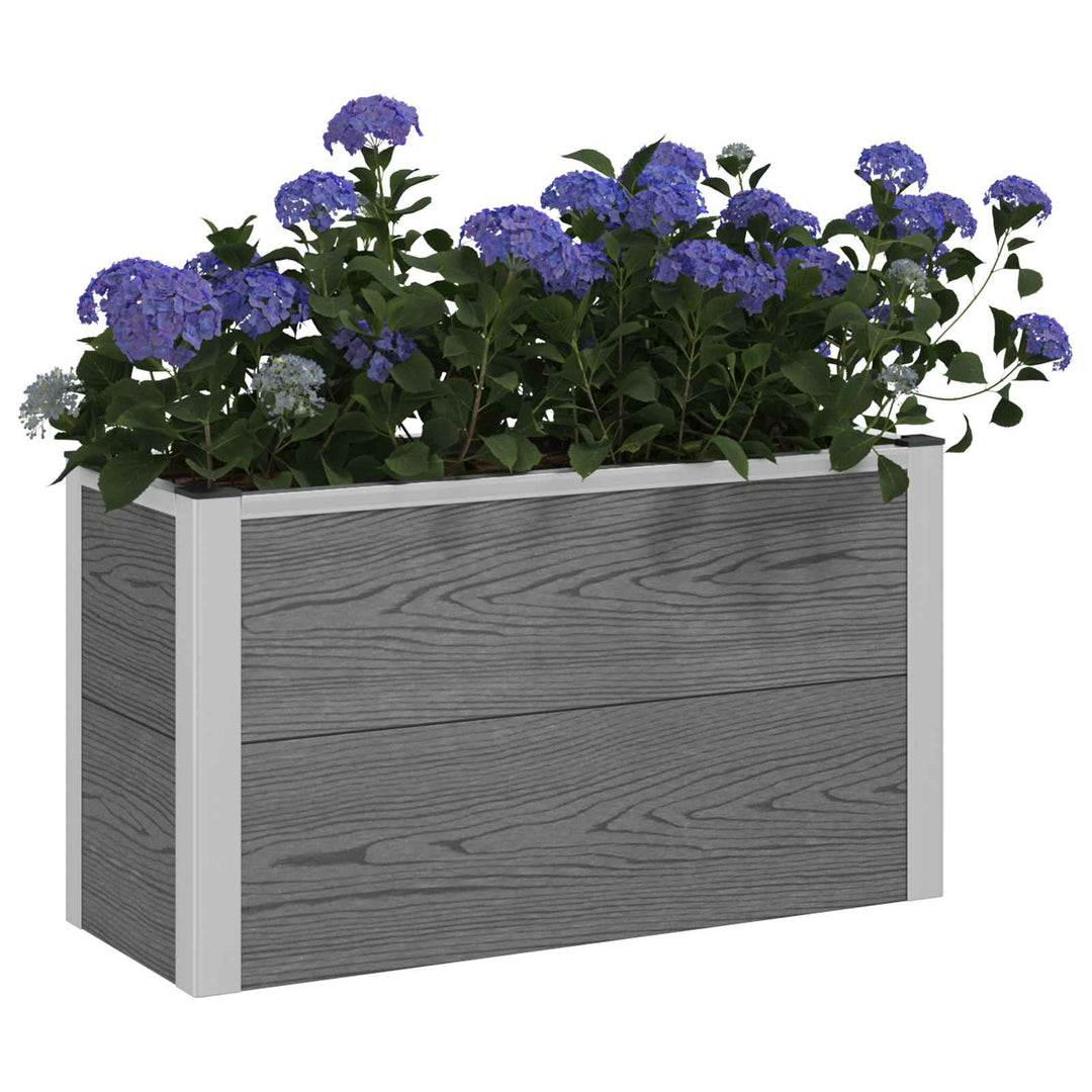 Højbed Grå 75 x 30 x 42 cm WPC og Aluminium