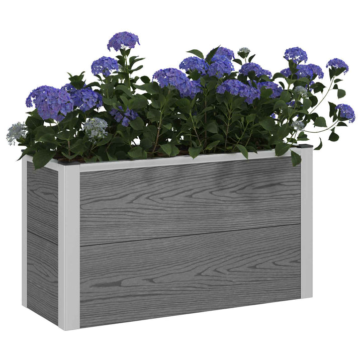 Højbed Grå 75 x 30 x 42 cm WPC og Aluminium