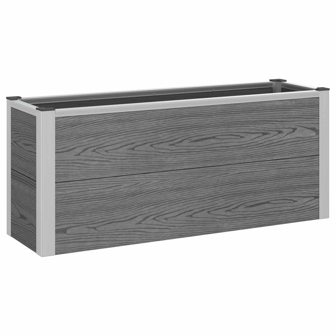 Højbed Grå 100 x 30 x 42 cm WPC og Aluminium