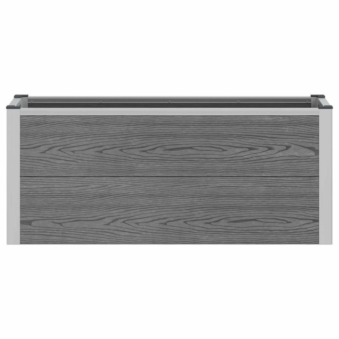 Højbed Grå 100 x 30 x 42 cm WPC og Aluminium