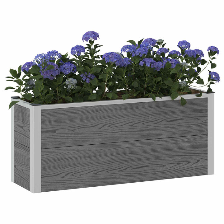 Højbed Grå 100 x 30 x 42 cm WPC og Aluminium