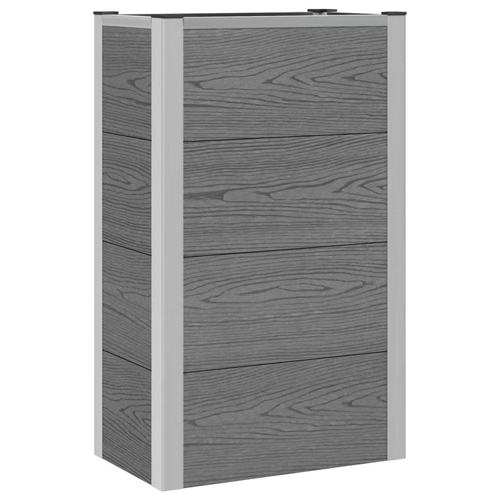 Højbed Grå 50 x 30 x 82 cm WPC og Aluminium