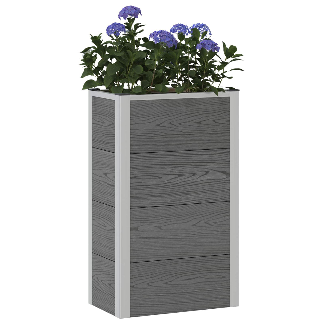 Højbed Grå 50 x 30 x 82 cm WPC og Aluminium