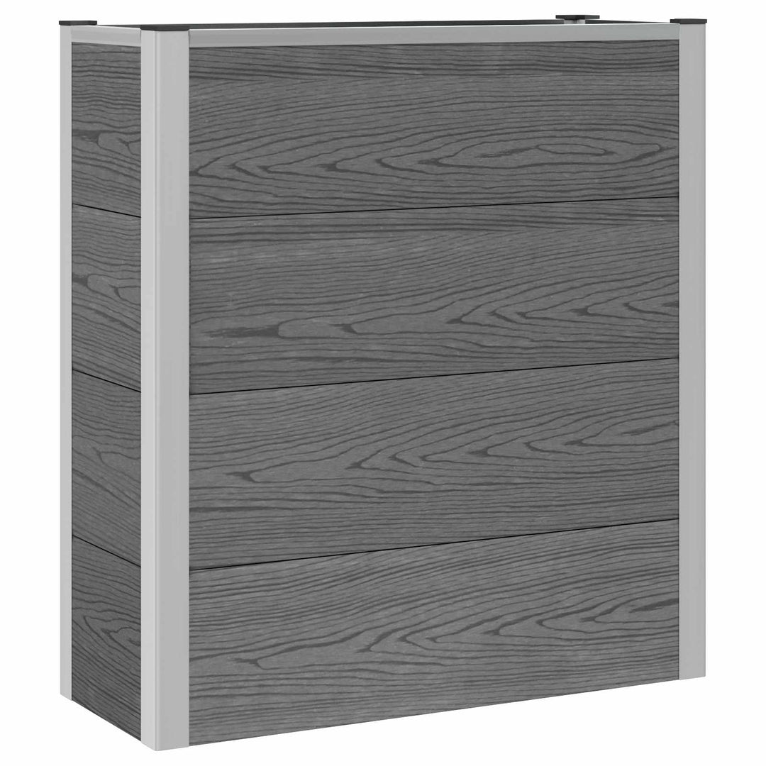 Højbed Grå 75 x 30 x 22 cm WPC og Aluminium