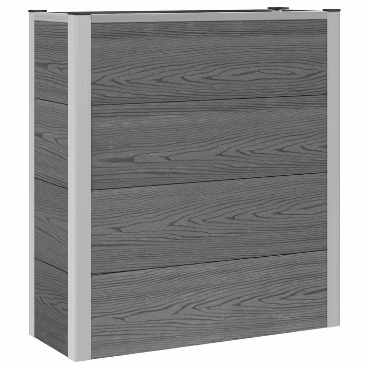 Højbed Grå 75 x 30 x 22 cm WPC og Aluminium