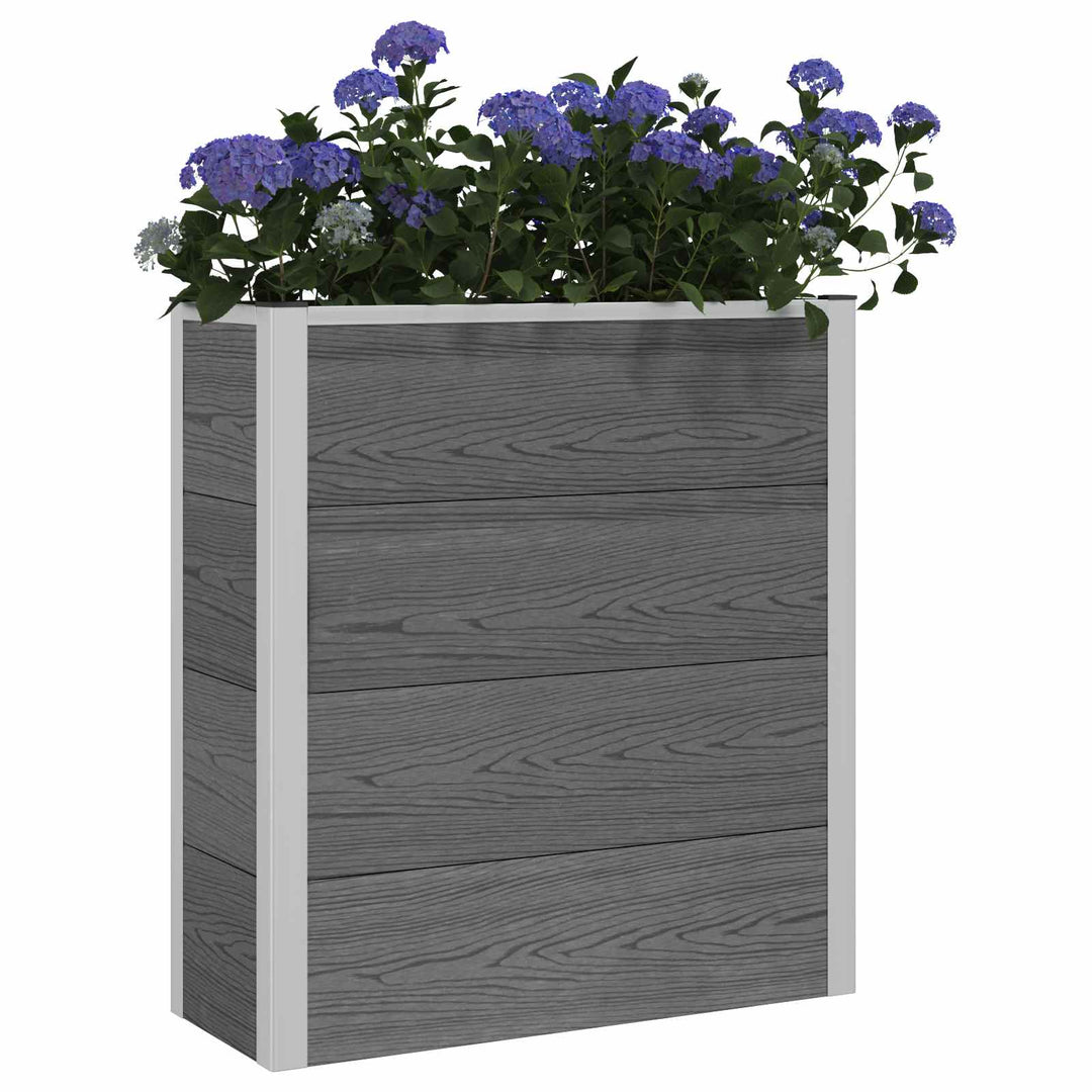 Højbed Grå 75 x 30 x 22 cm WPC og Aluminium