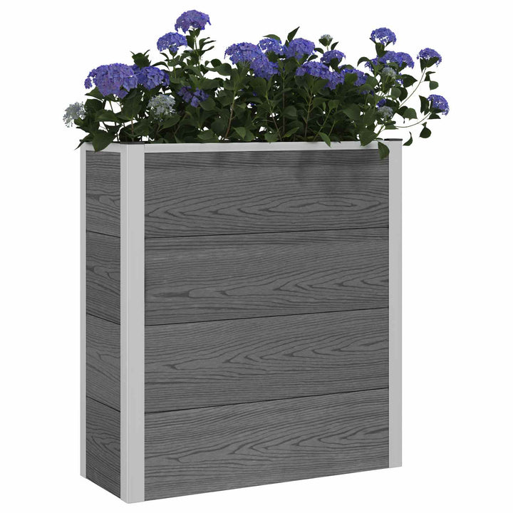 Højbed Grå 75 x 30 x 22 cm WPC og Aluminium