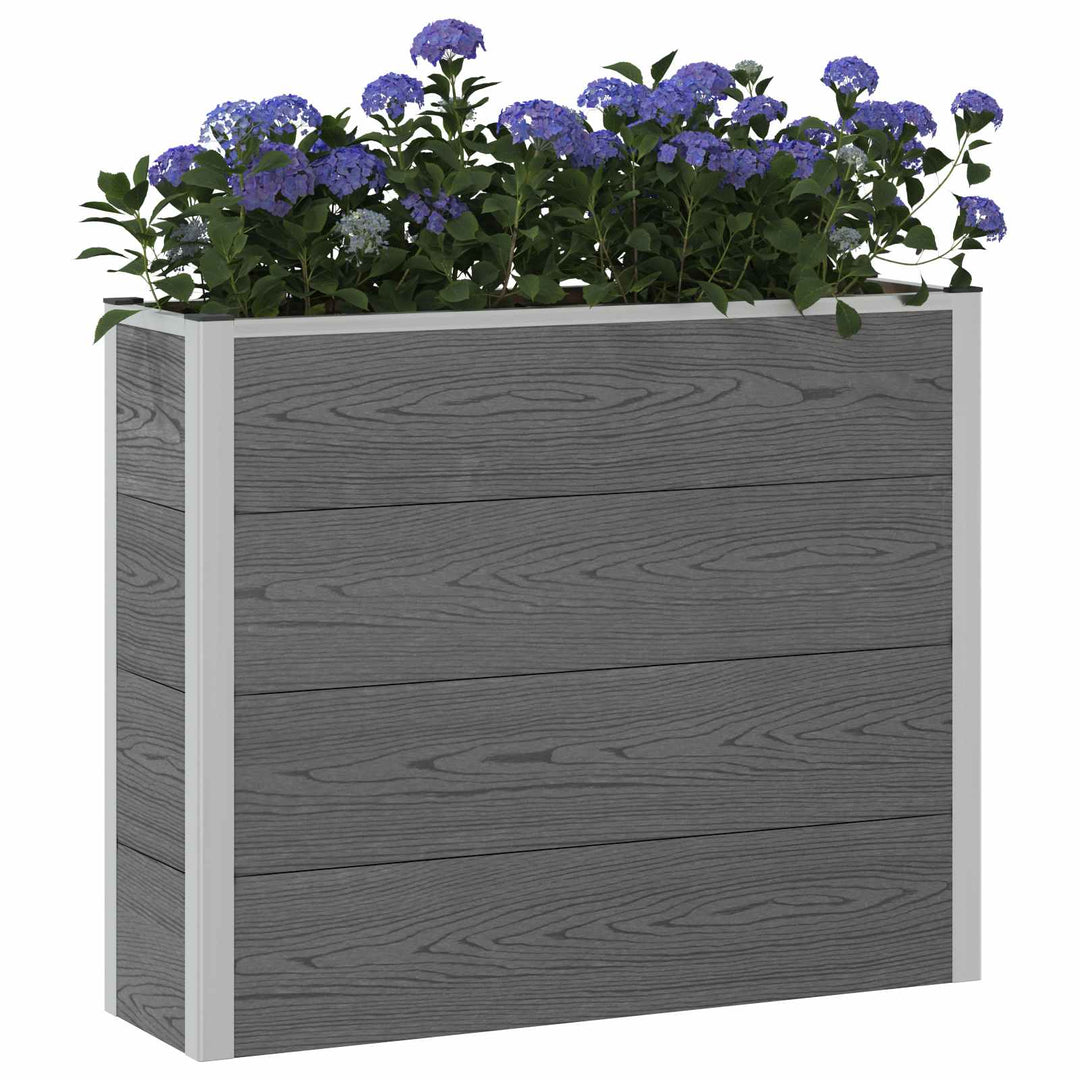 Højbed Grå 100 x 30 x 82 cm WPC og Aluminium