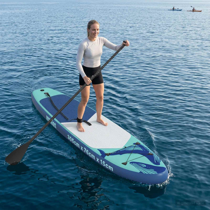Oppustelig Stand Up Paddle Board HYDROS 305 x 76 x 15 cm Turkis