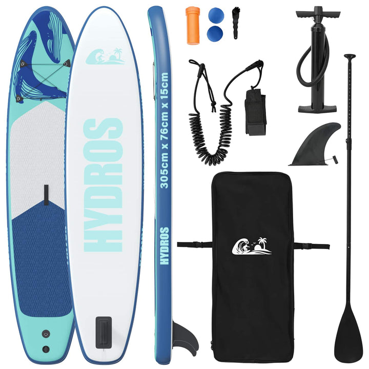 Oppustelig Stand Up Paddle Board HYDROS 305 x 76 x 15 cm Turkis