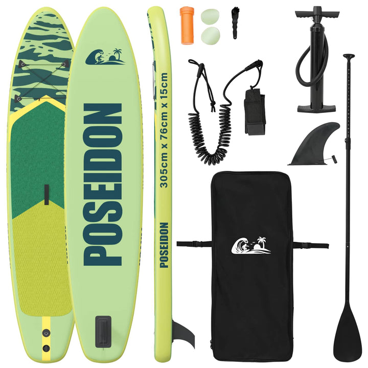 Oppustelig Stand Up Paddle Board POSEIDON 305 x 76 x 15 cm Grøn