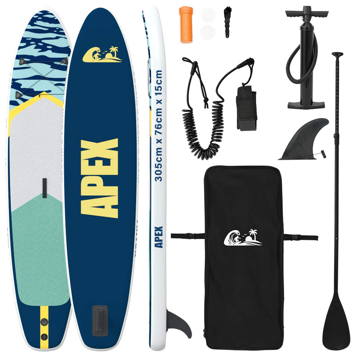 Oppustelig Stand Up Paddle Board APEX 305 x 76 x 15 cm Blå til