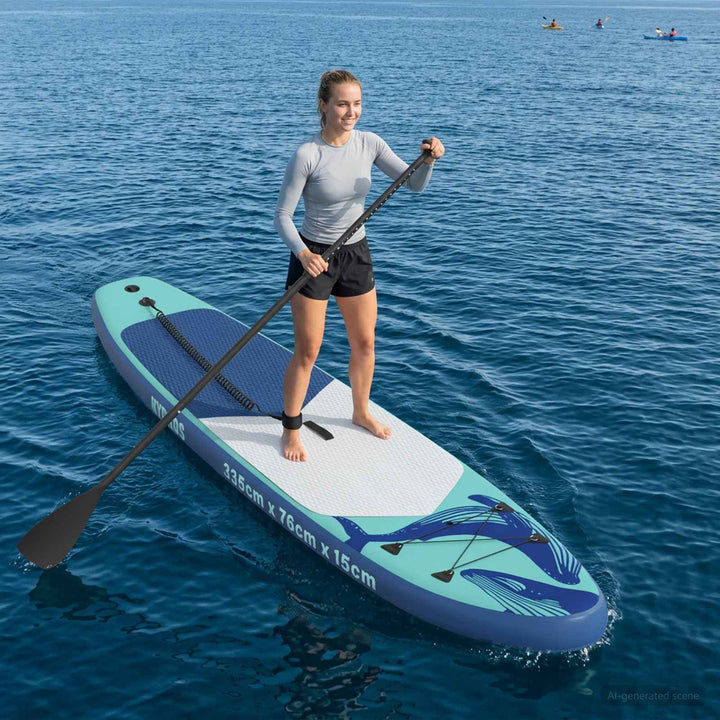 Oppustelig Stand Up Paddle Board HYDROS 335 x 76 x 15 cm Turkis
