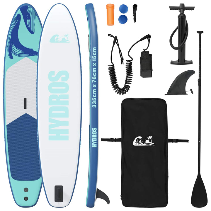 Oppustelig Stand Up Paddle Board HYDROS 335 x 76 x 15 cm Turkis