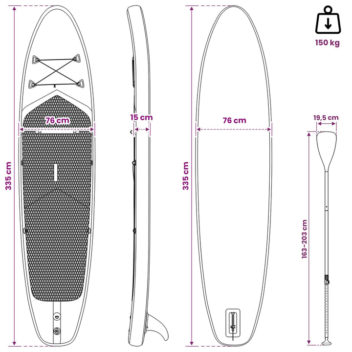 Oppustelig Stand Up Paddle Board TRITON 335 x 76 x 15 cm Blå