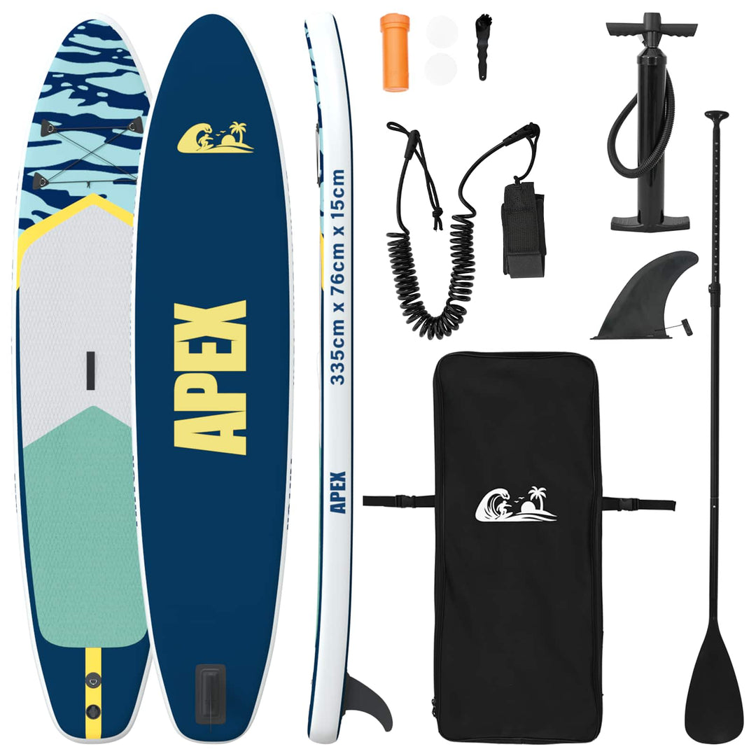 Oppustelig Stand Up Paddle Board APEX 335 x 76 x 15 cm Blå til