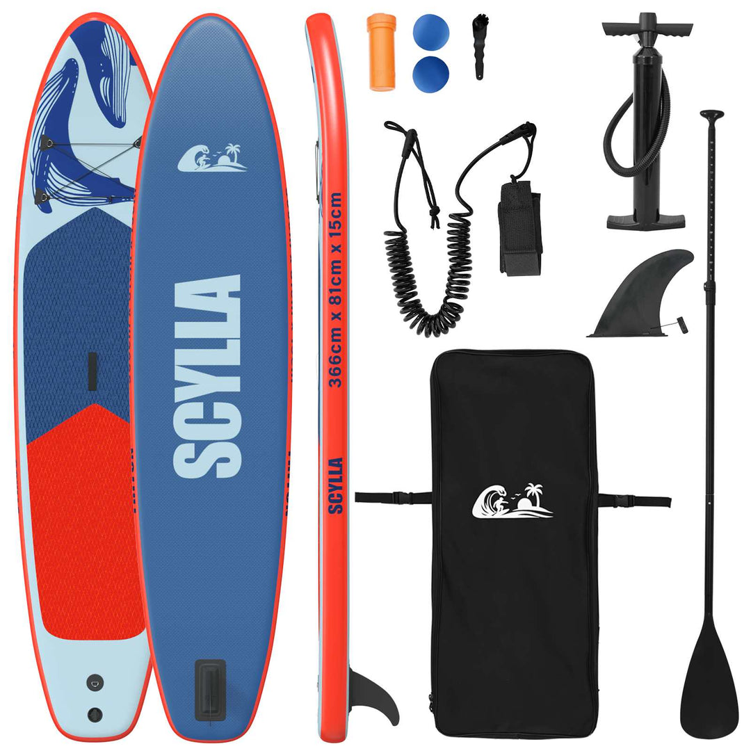 Oppustelig Stand Up Paddle Board SCYLLA 366 x 81 x 15 cm Blå