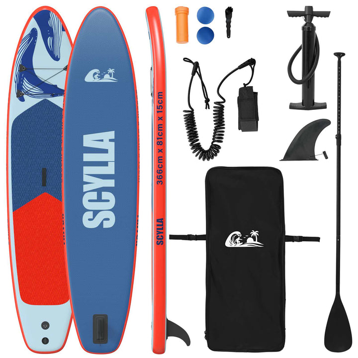 Oppustelig Stand Up Paddle Board SCYLLA 366 x 81 x 15 cm Blå