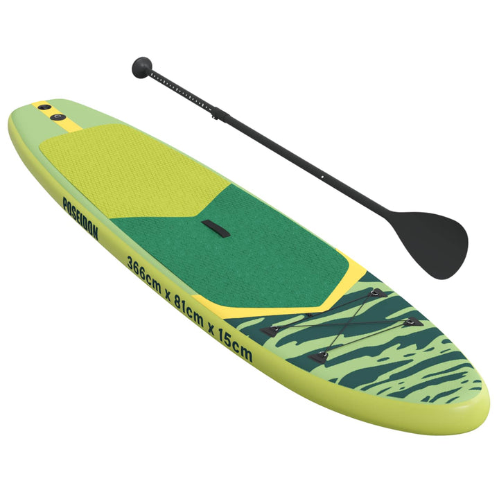 Oppustelig Stand Up Paddle Board POSEIDON 366 x 81 x 15 cm Grøn