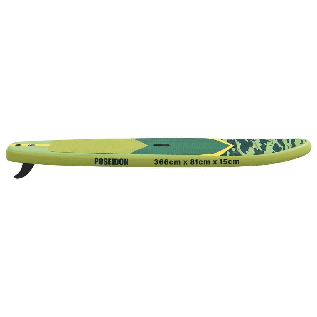 Oppustelig Stand Up Paddle Board POSEIDON 366 x 81 x 15 cm Grøn