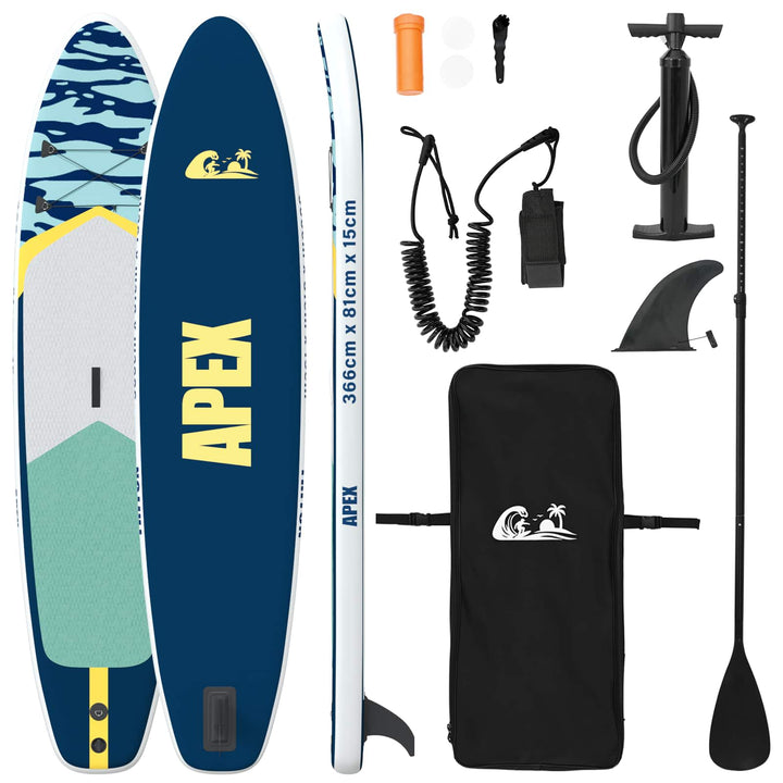 Oppustelig Stand Up Paddle Board APEX 366 x 81 x 15 cm Blå til