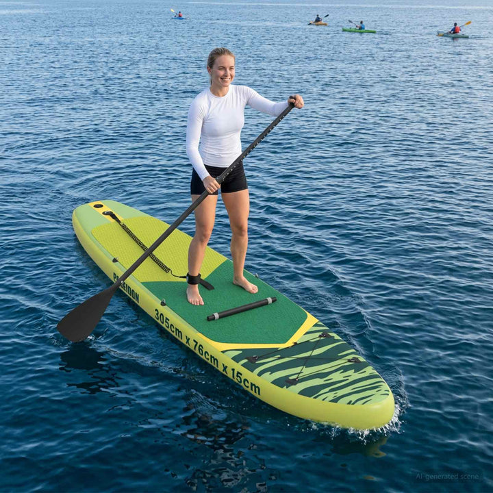 SUP board med sæde 2-i-1 POSEIDON 305 x 76 x 15 cm Grøn