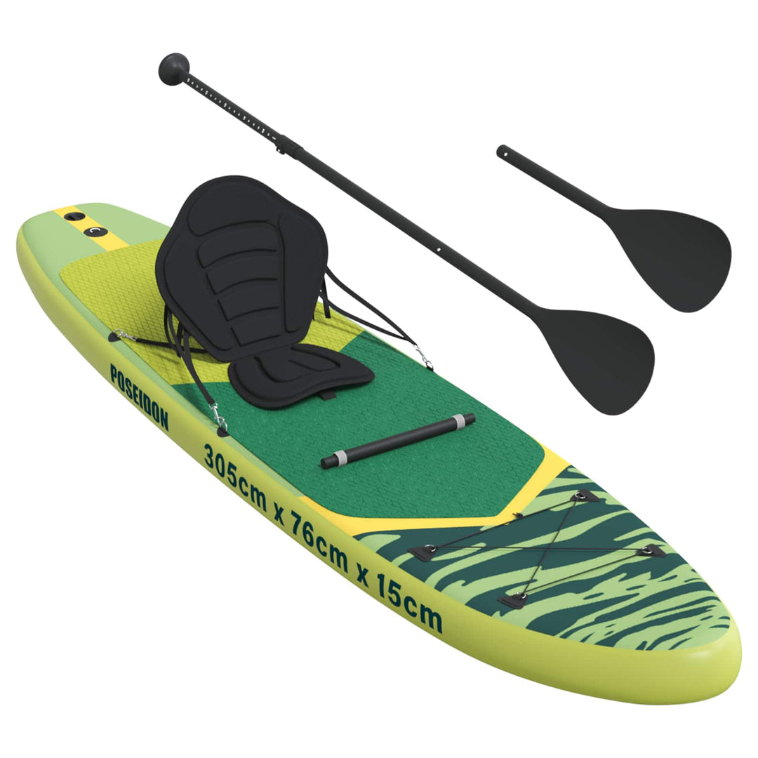 SUP board med sæde 2-i-1 POSEIDON 305 x 76 x 15 cm Grøn