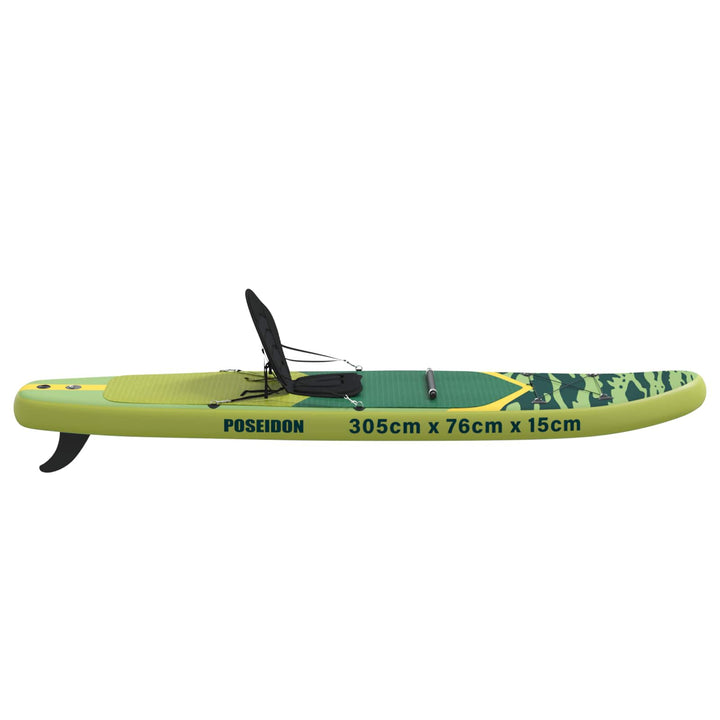 SUP board med sæde 2-i-1 POSEIDON 305 x 76 x 15 cm Grøn