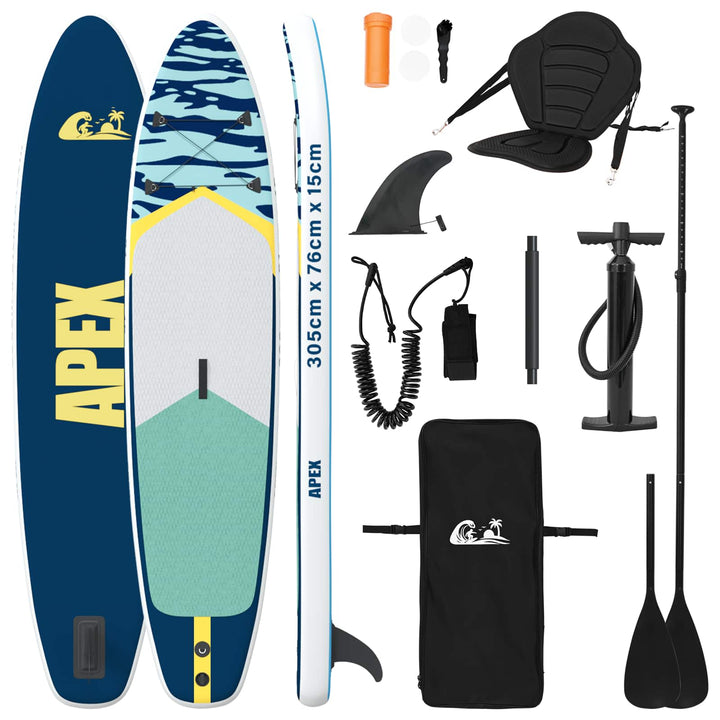SUP board med sæde 2-i-1 APEX 305 x 76 x 15 cm Blå