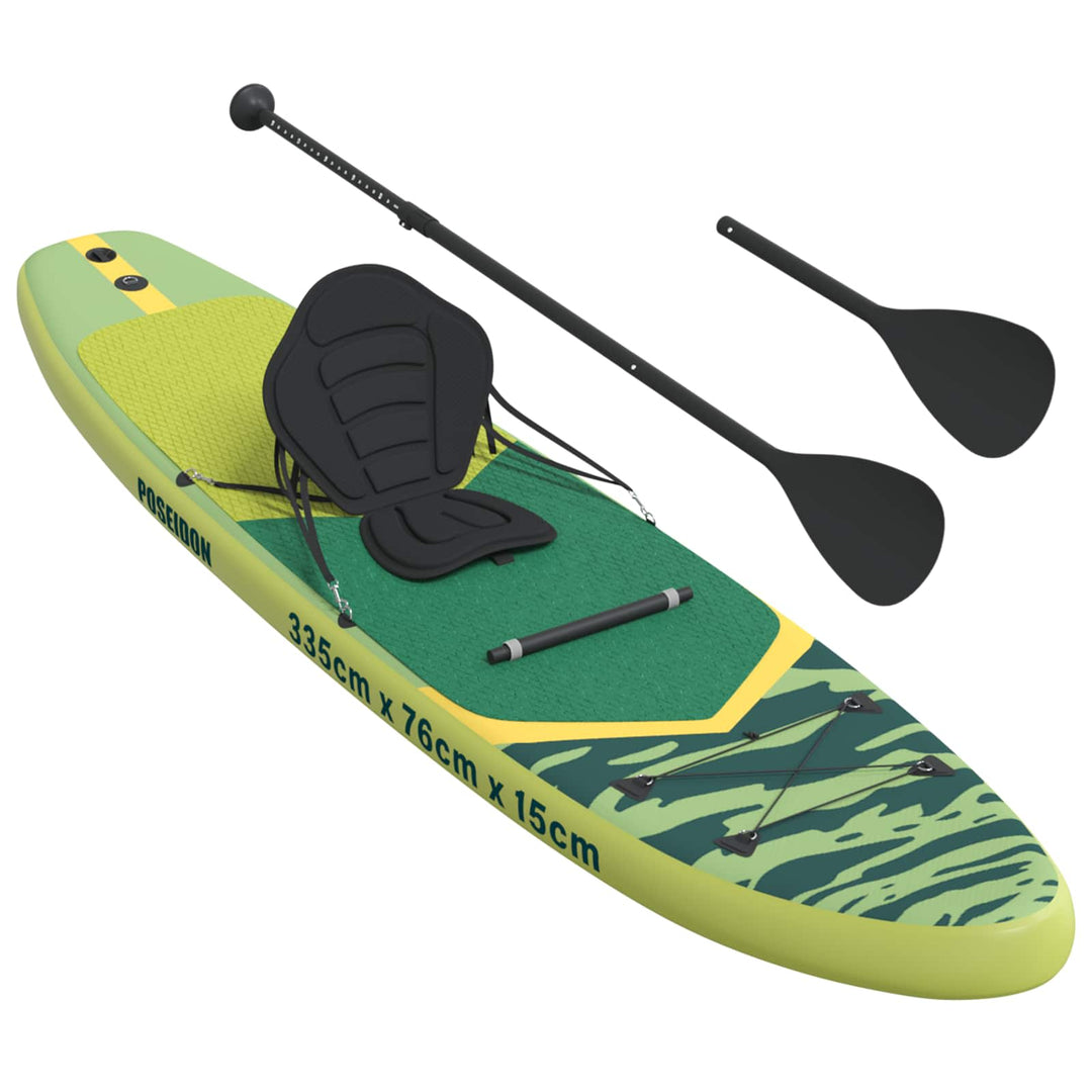SUP board med sæde 2-i-1 POSEIDON 335 x 76 x 15 cm Grøn
