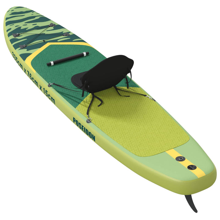 SUP board med sæde 2-i-1 POSEIDON 335 x 76 x 15 cm Grøn